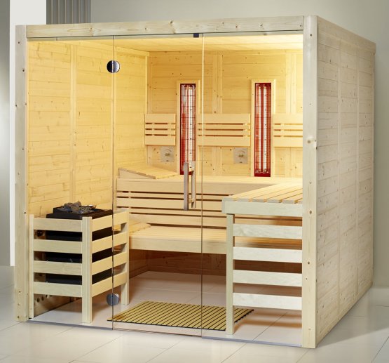 Sauna - Infraworld Opal Massiv Massanfertigung - Klicken Sie auf das Bild um die Galerie zu öffnen