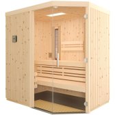 Sauna - Infraworld Optima Hemlock Eckeinstieg Profilbretter